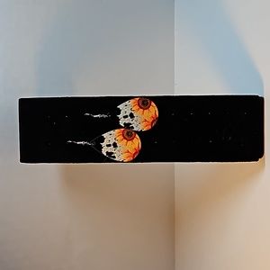 Customized Personalized Teardrop Sunflower Earrings